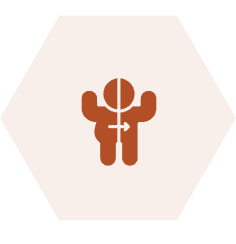 Abstract person icon with arrow