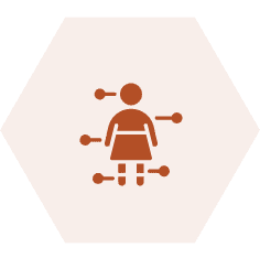 Person with connected nodes icon