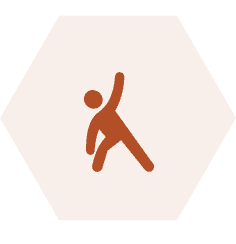 Stretching figure on dark background